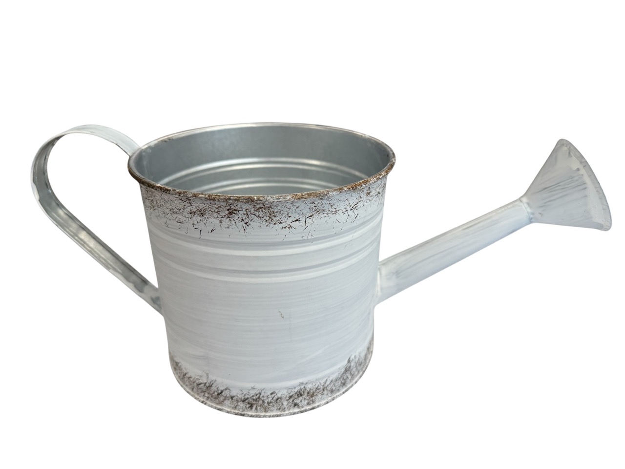 Gießkanne, weiß; 14,5x14,5cm, H13,5cm 