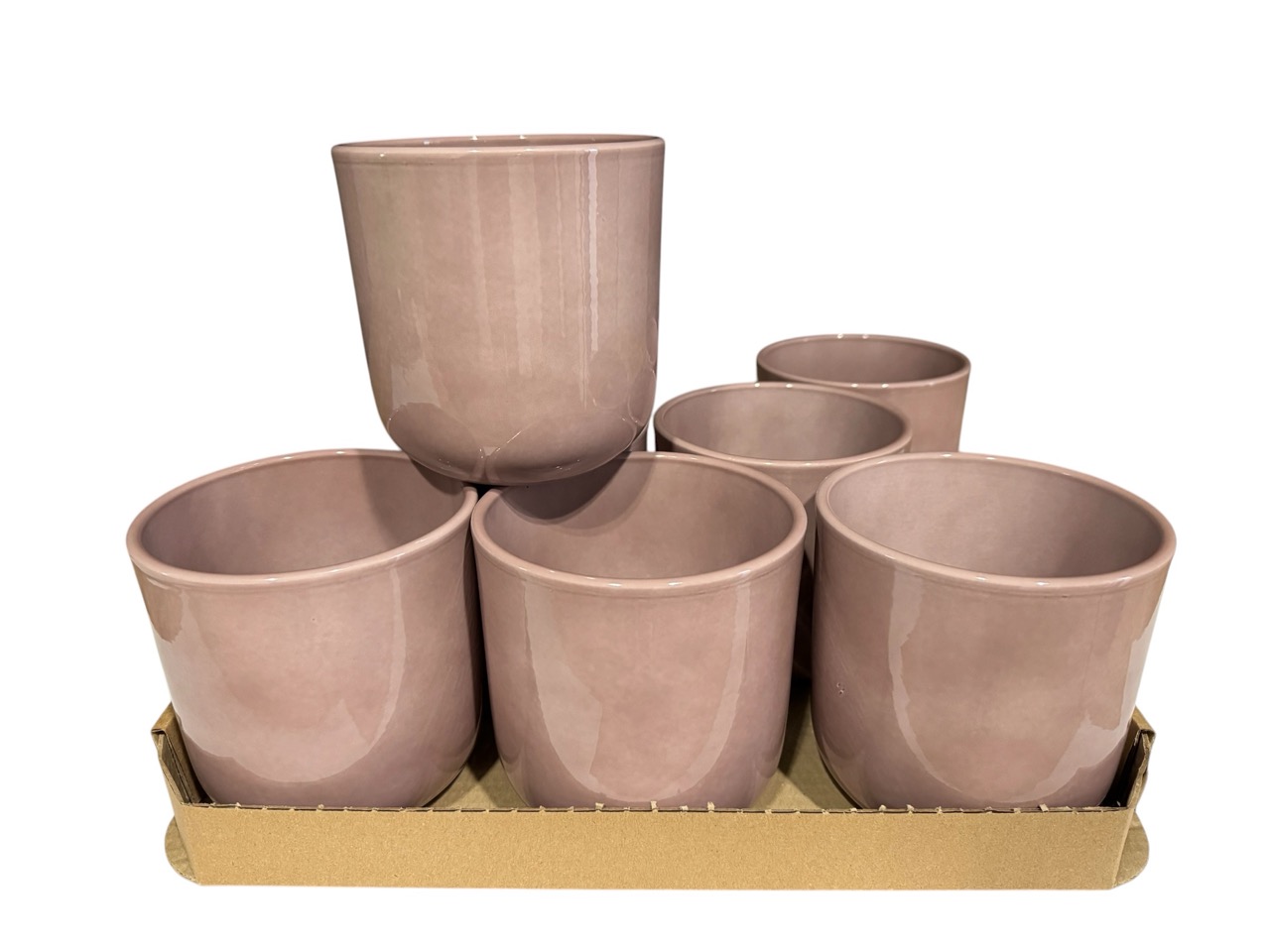 Keramik ***Orchideentopf***, Ø13 cm, H13 cm, hochwertige melange Lasur; 8 Stück im Tray
