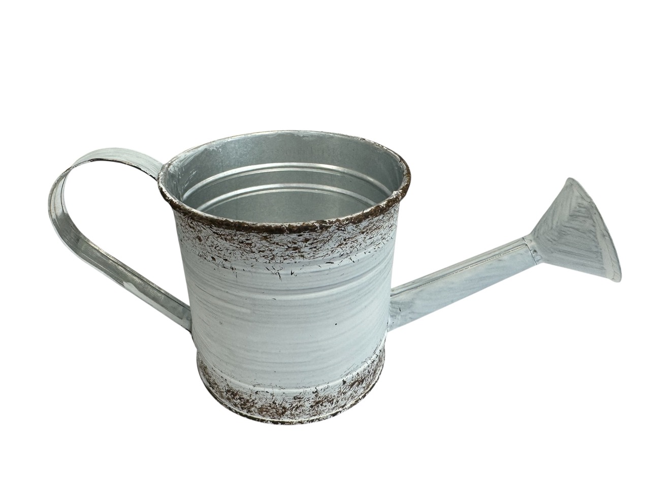 Gießkanne, weiß; 10x10 cm, H10cm 