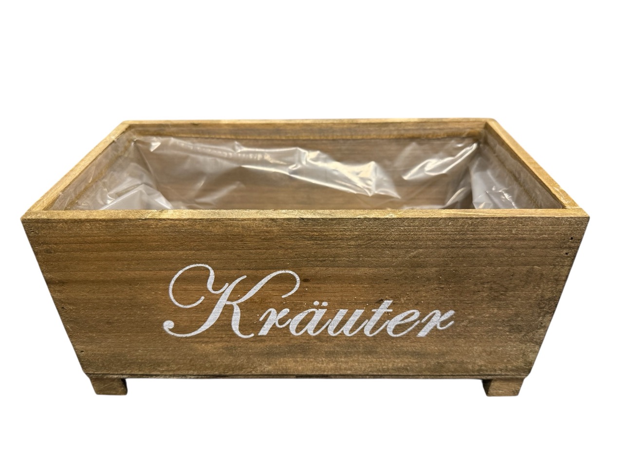 Pflanzkiste mit Folie "Kräuter", natur; 29x15, H14 cm