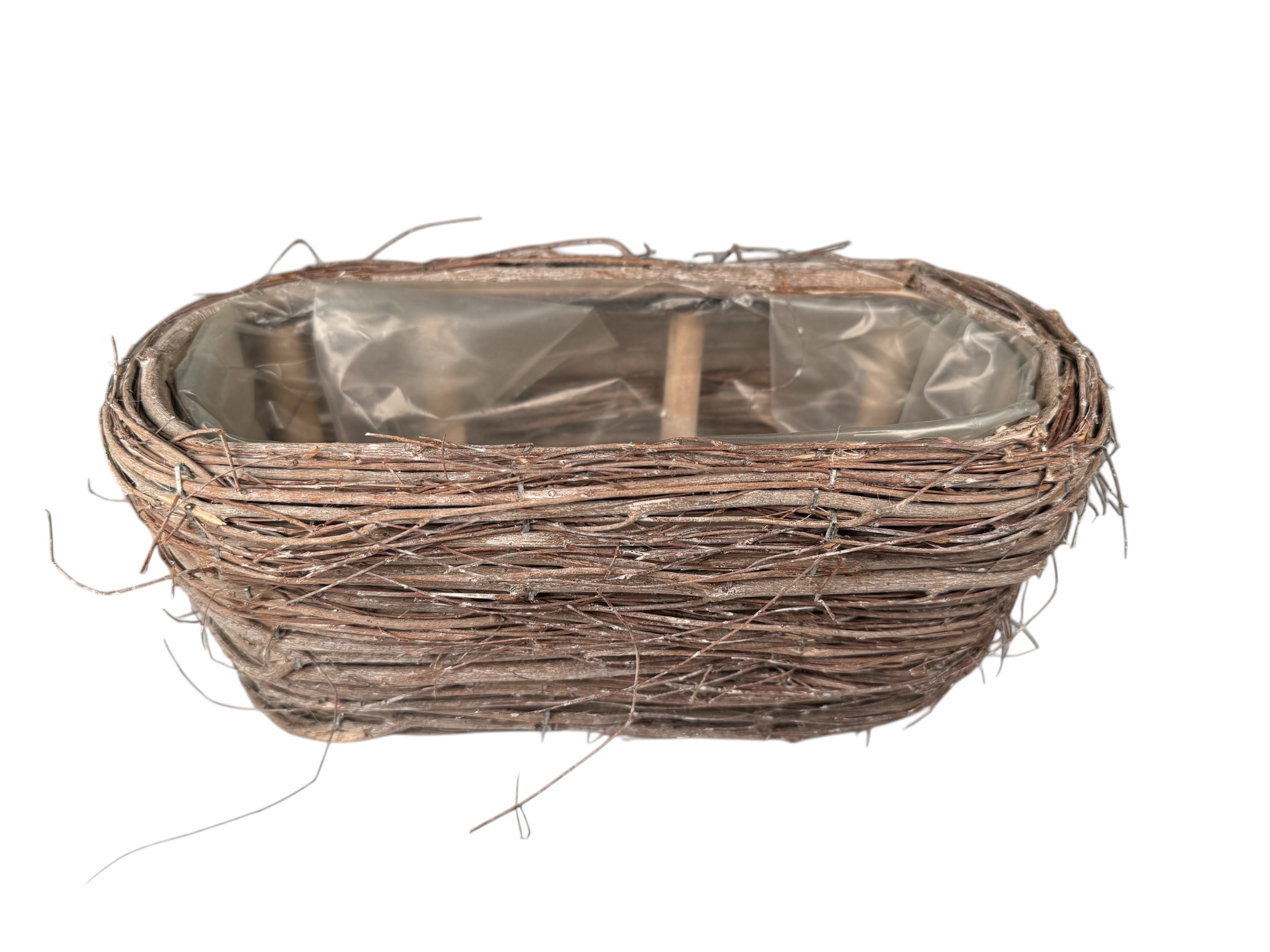 Pflanzkorb oval mit Folie; 29x14 cm, H11 cm