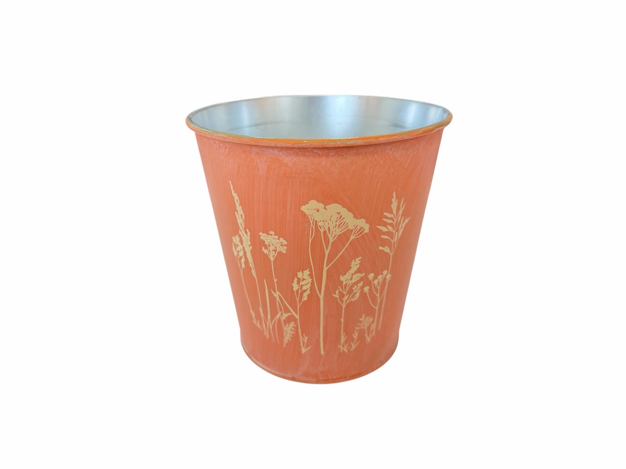 Zinktopf rund, apricot - Botanik; 11,5x11,5 cm, H11,5 cm