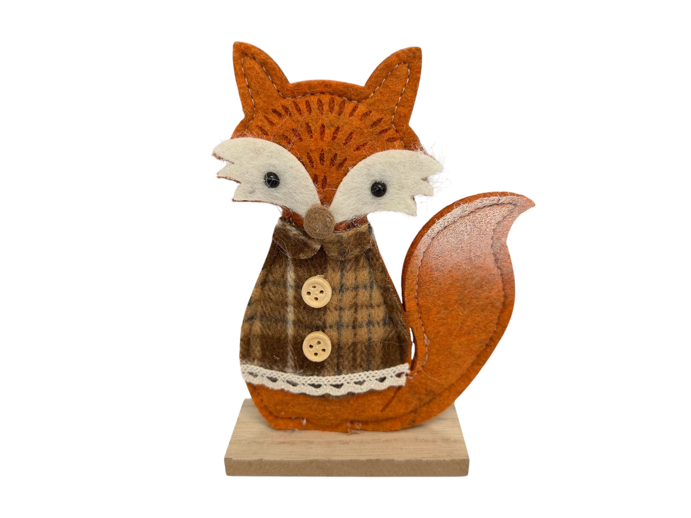 Fuchs Berino, orange-braun, Filz, Box mit 4 Stück; 17x12x4 cm