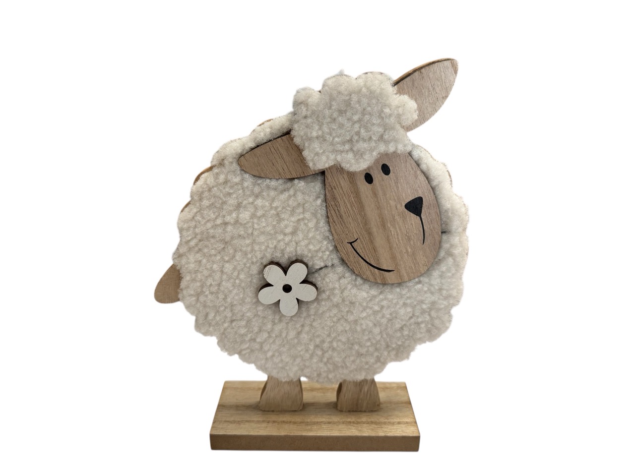 Schaf Dolly auf Stand weiß, Box mit 2 Stück; 21,3x17,5x5 cm