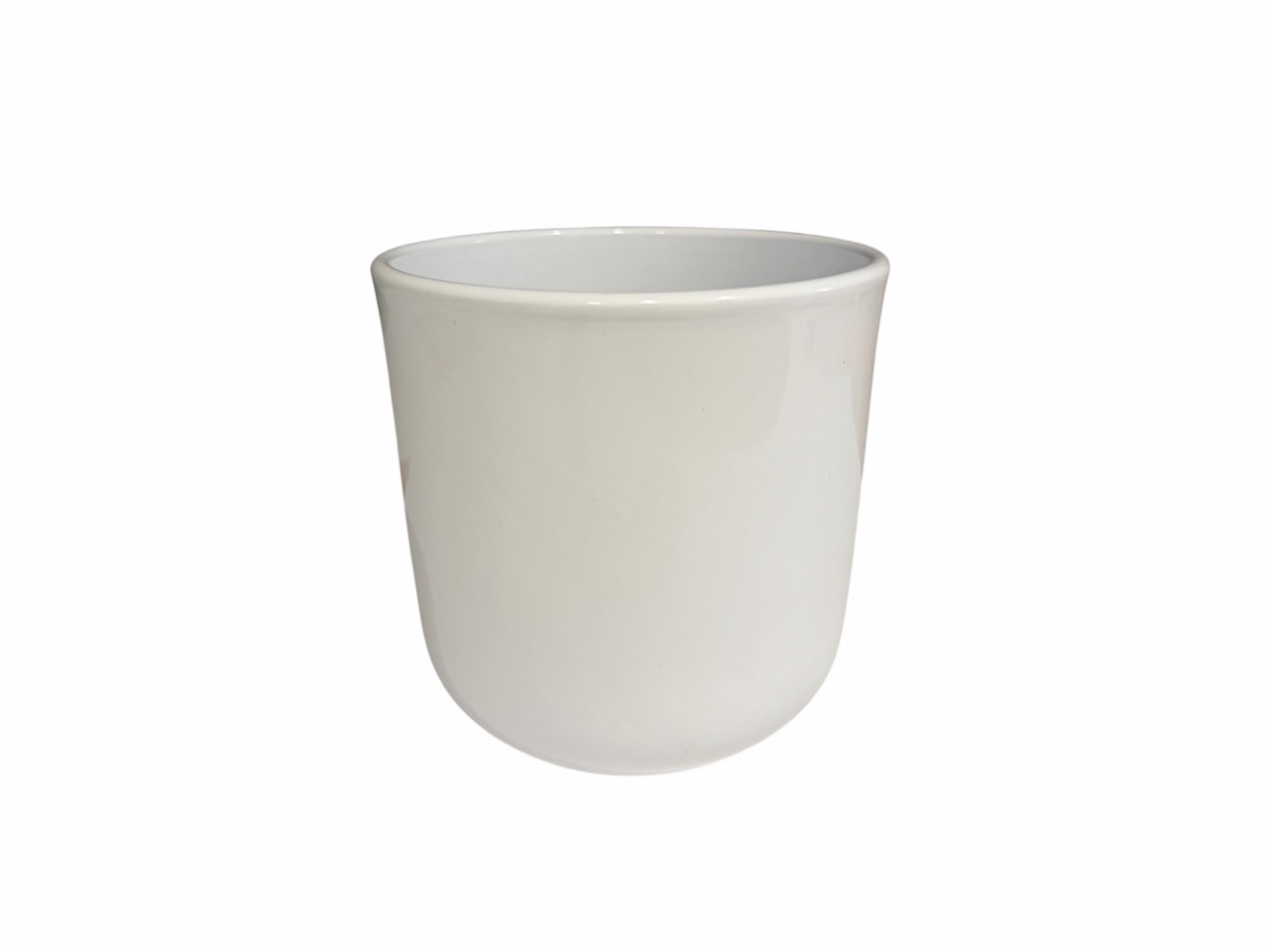 Keramik ***Orchideentopf***, Ø13 cm, H13 cm, hochwertige weiß Lasur; 8 Stück im Tray