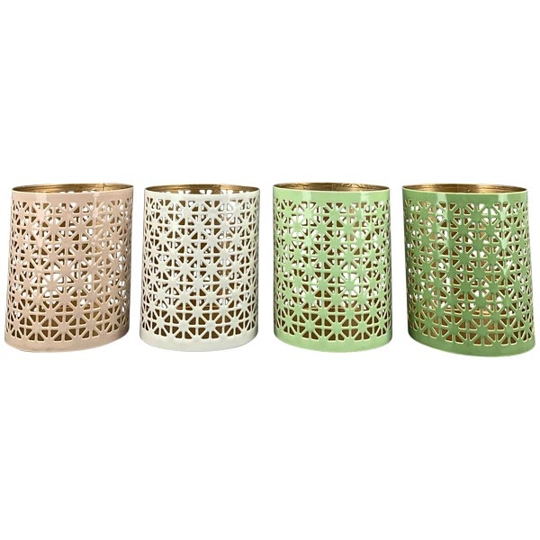 Windlicht EnameL Metall; 10x10x12 cm