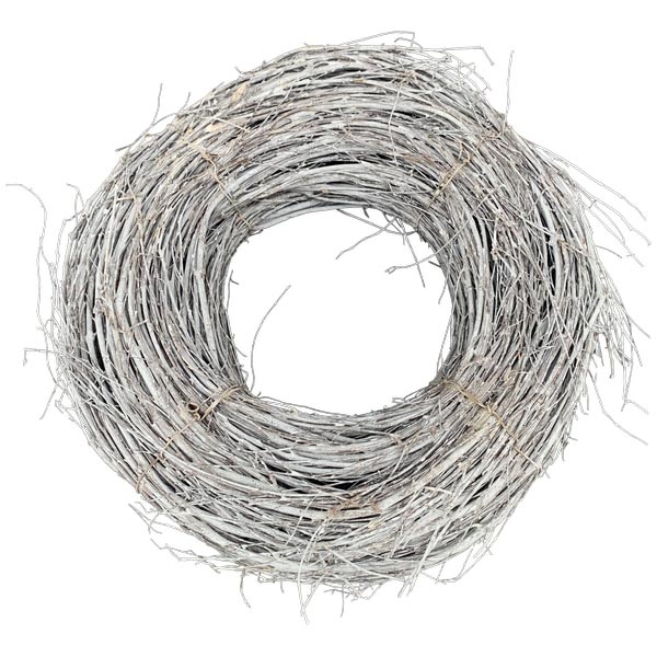 Kranz Willow, weiß, Rattan; 39x39x11 cm