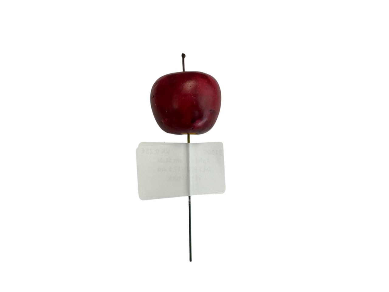 Apfel rot am Stab; D4,5 H5,5/17,5 cm