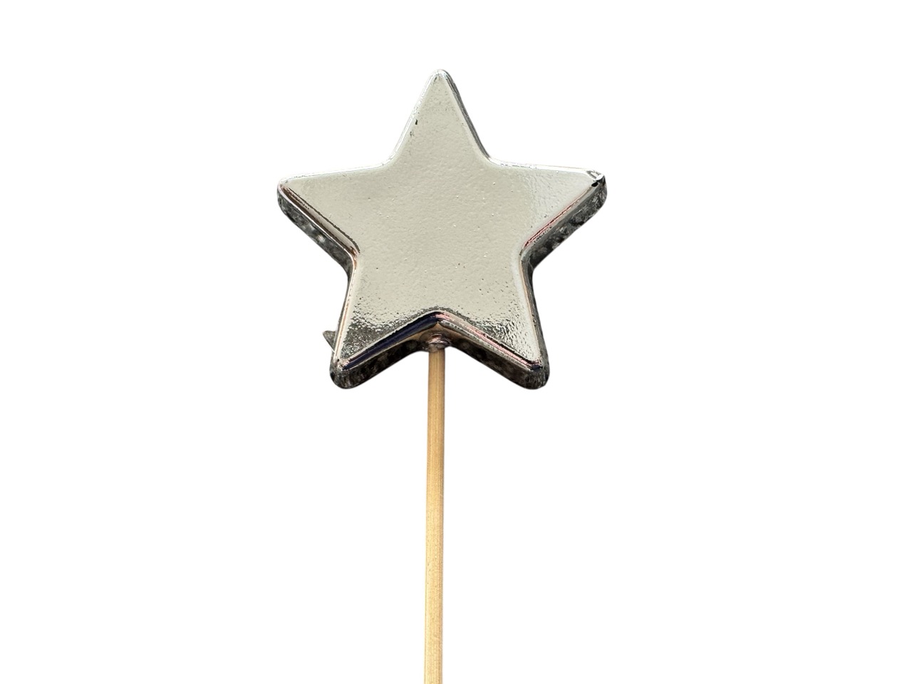 Stecker Stern, silber; 7 cm, Stab 50 cm