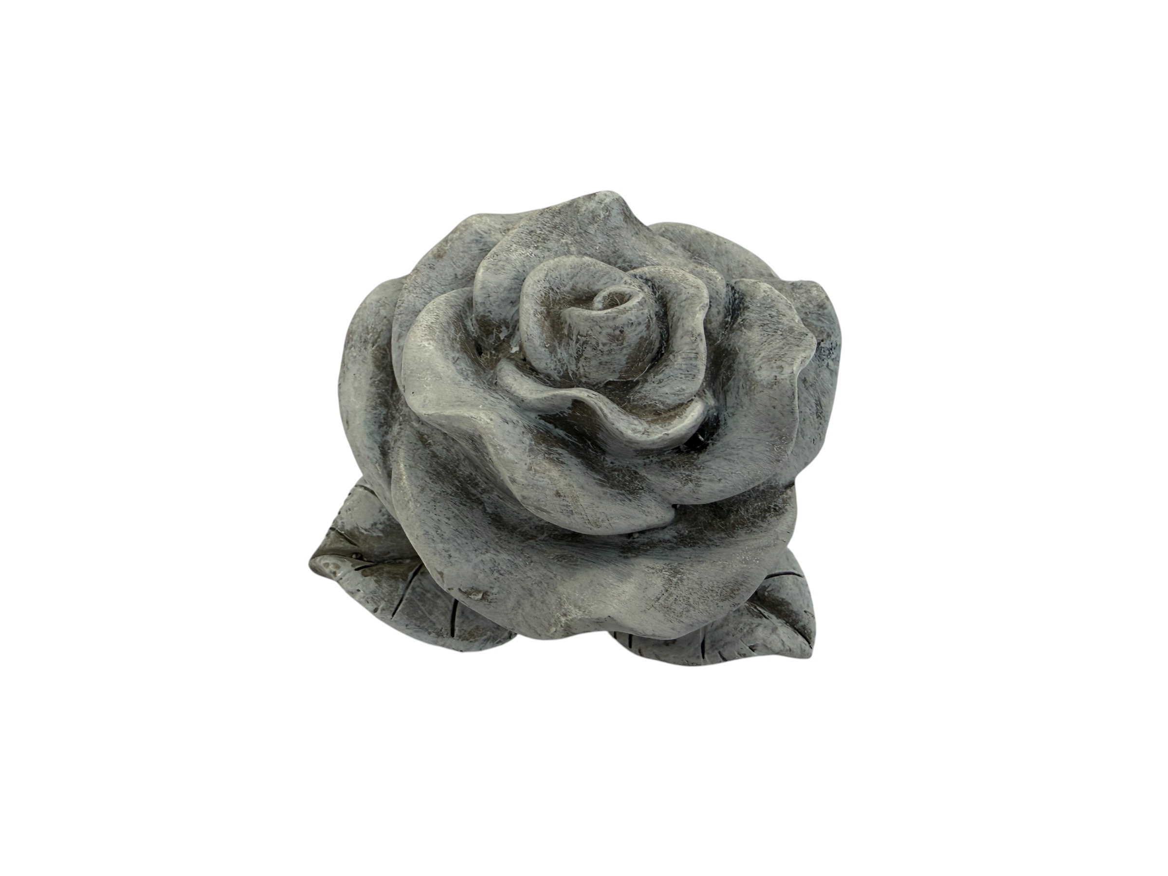 Rosenkopf Stone mit Draht steingrau, Box mit 6 Stück; 9x8x4,5 cm