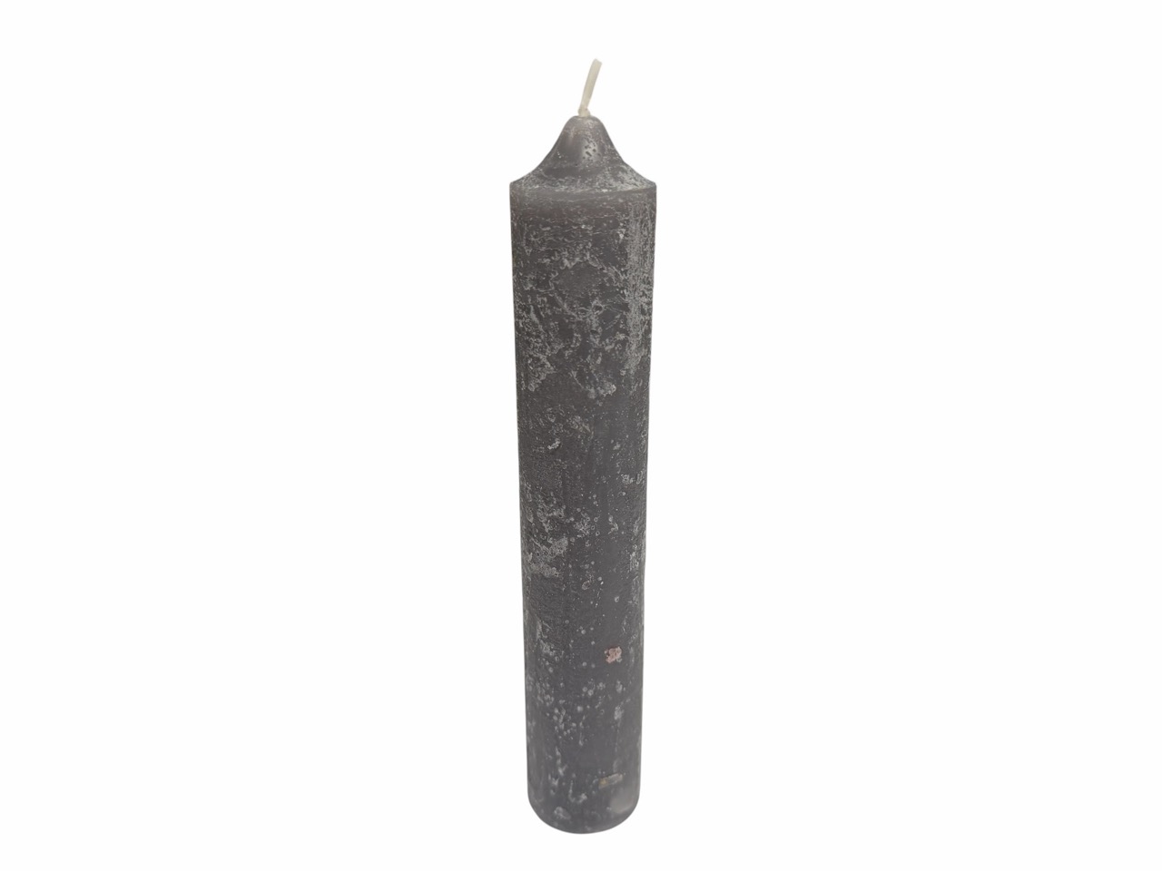 Rustikale Stabkerze, anthrazit; Ø3,5 cm, H20,5 cm