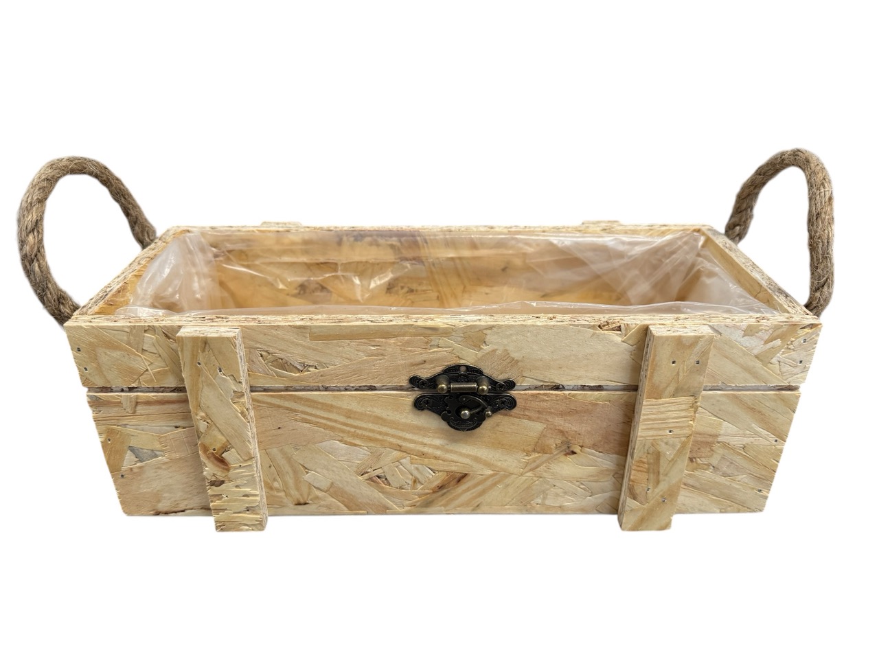 Schublade, Holz, OSB Style mit Folie und Seilen; 32x13cm, H11cm