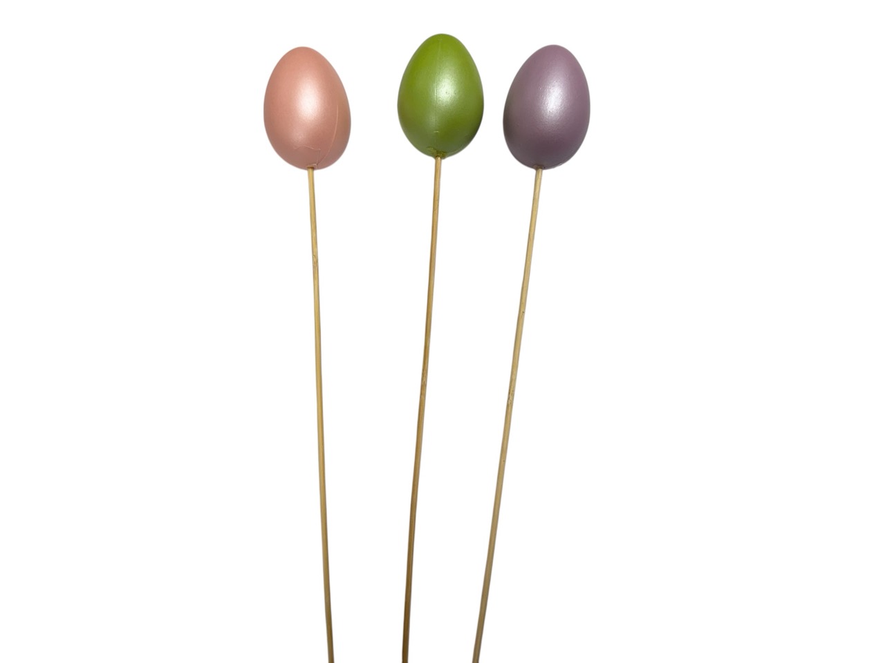 Ei Pearly purpur, grün, rosa, Packung 30 Stück; 6 cm, 50 cm Stab