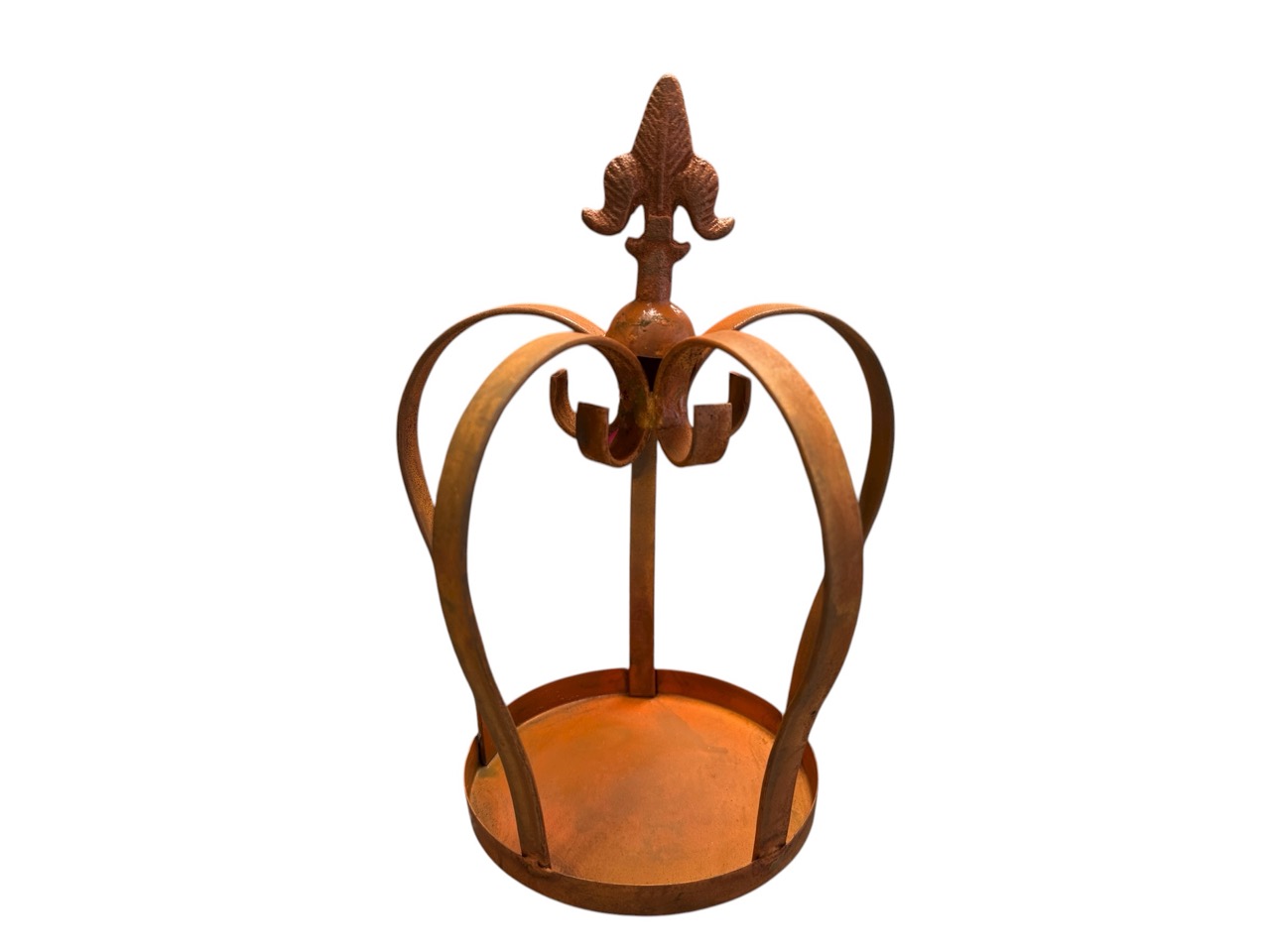 Krone Tole, rusty Metall; 17x17x24 cm