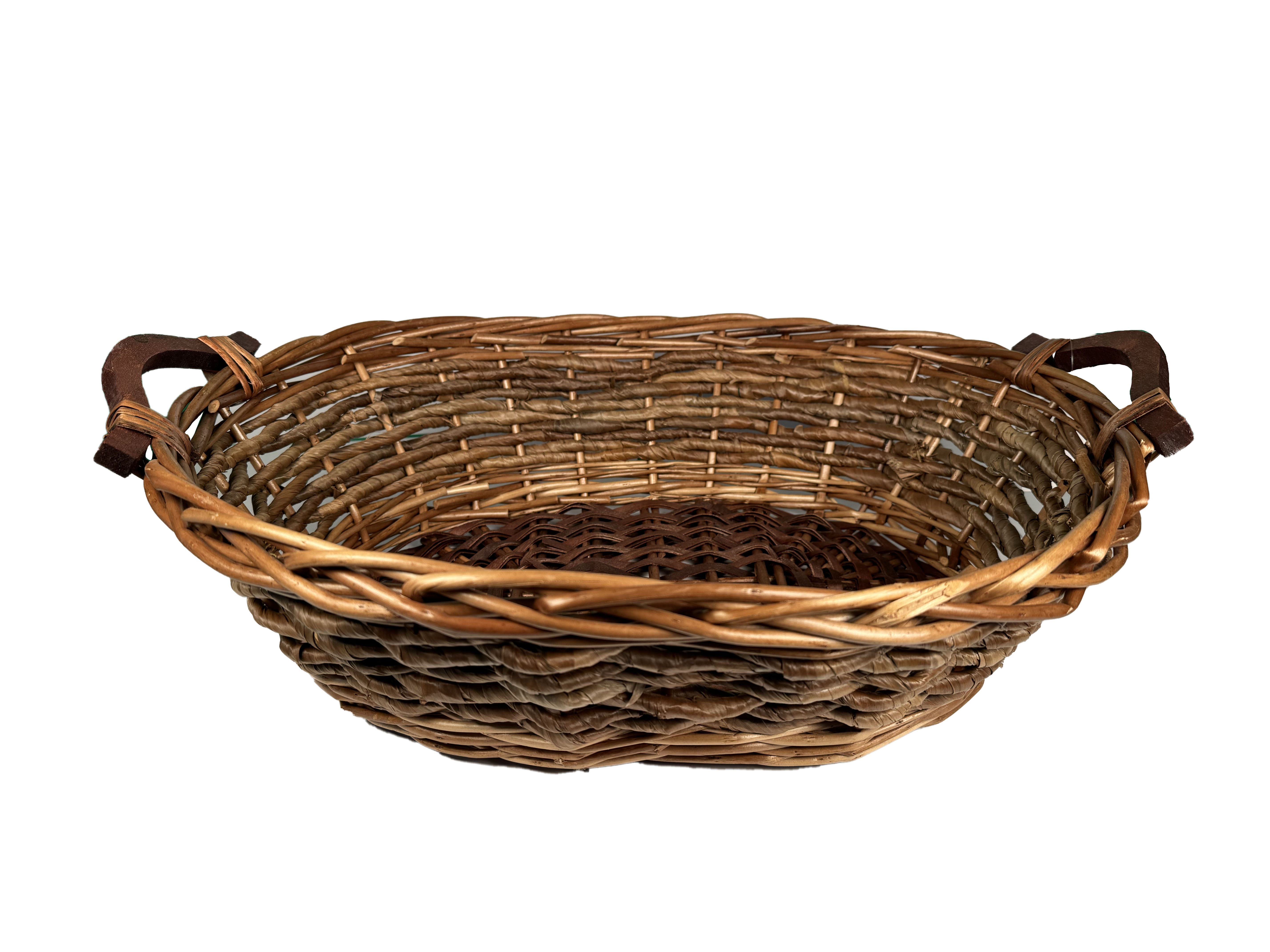 Präsentkorb aus Weide, braun, oval besonders stabil mit Henkel