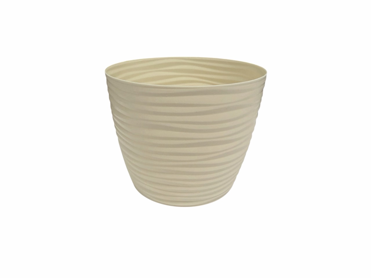Pflanztopf Wave, creme / vanille, Kunststoff; 11x11 cm, H9 cm