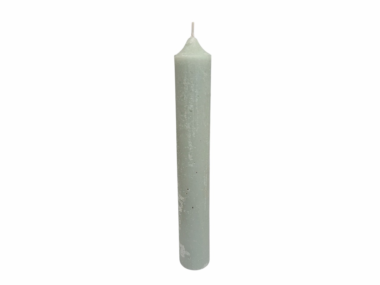 Rustikale Stabkerze, salbeigrün; Ø3,5 cm, H25,5 cm
