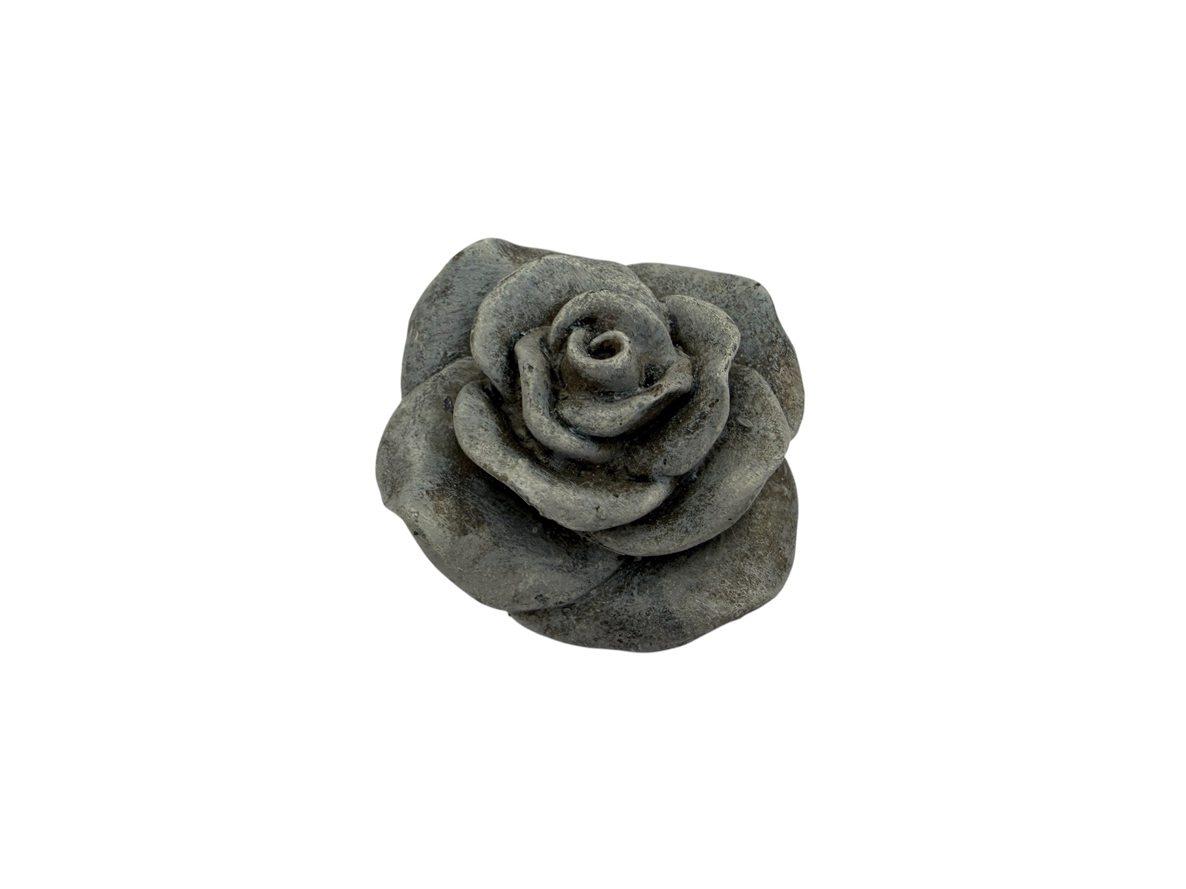 Rosenkopf Stone mit Draht steingrau, Box mit 8 Stück; 6x6x3 cm