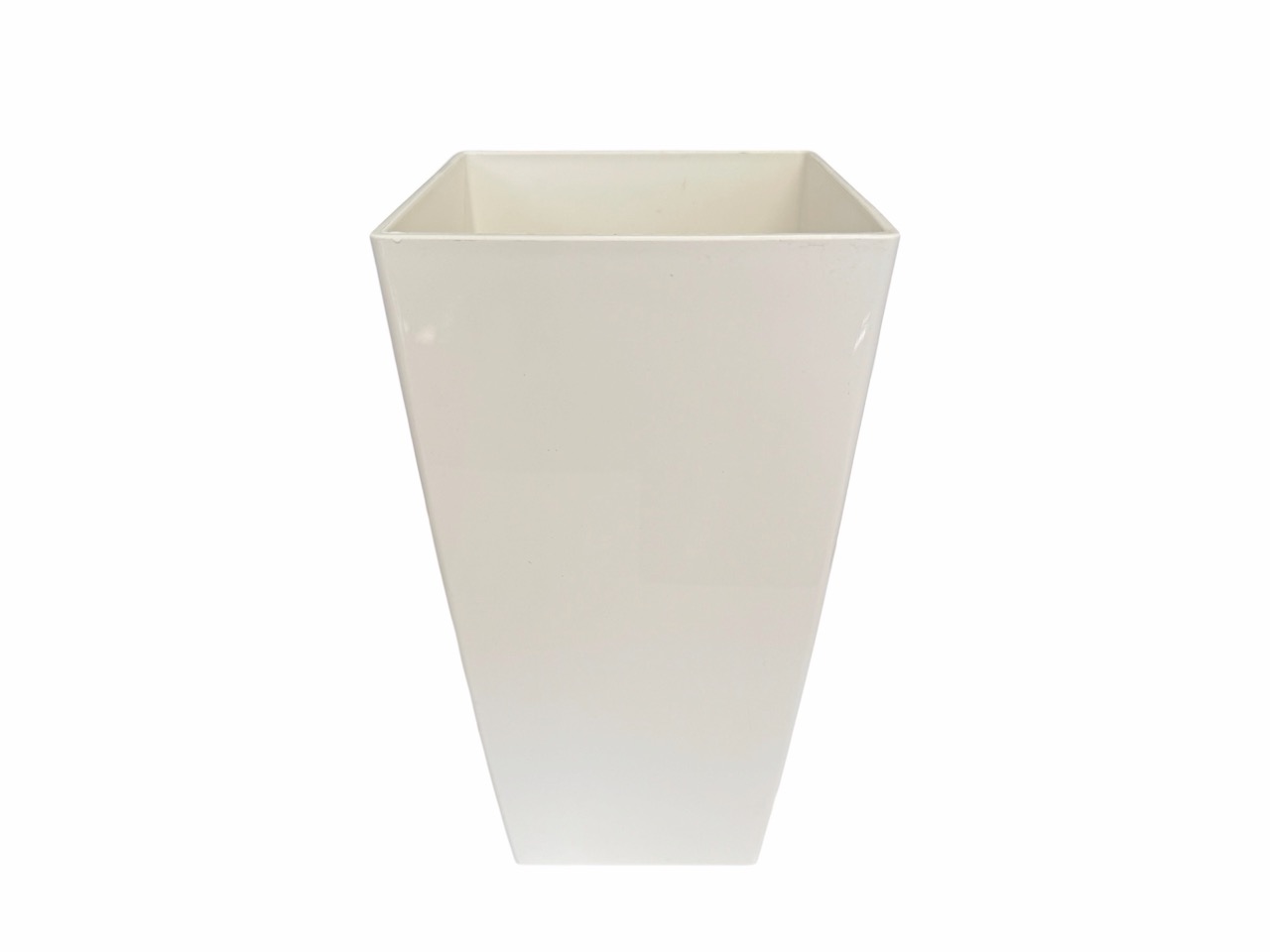 Pflanztopf "Quadro", weiß eckig, Kunststoff; 14x14 cm, H26,5 cm