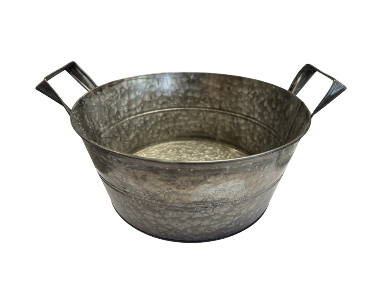 Metallschale Antik matt mit Henkeln, rund; 25x25 cm, H11 cm