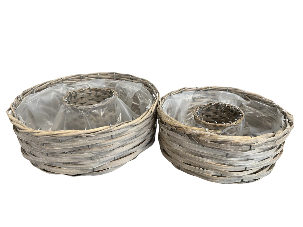 Pflanzring rund, 2er Satz mit Draht und Folie; 32x32cm, H11cm