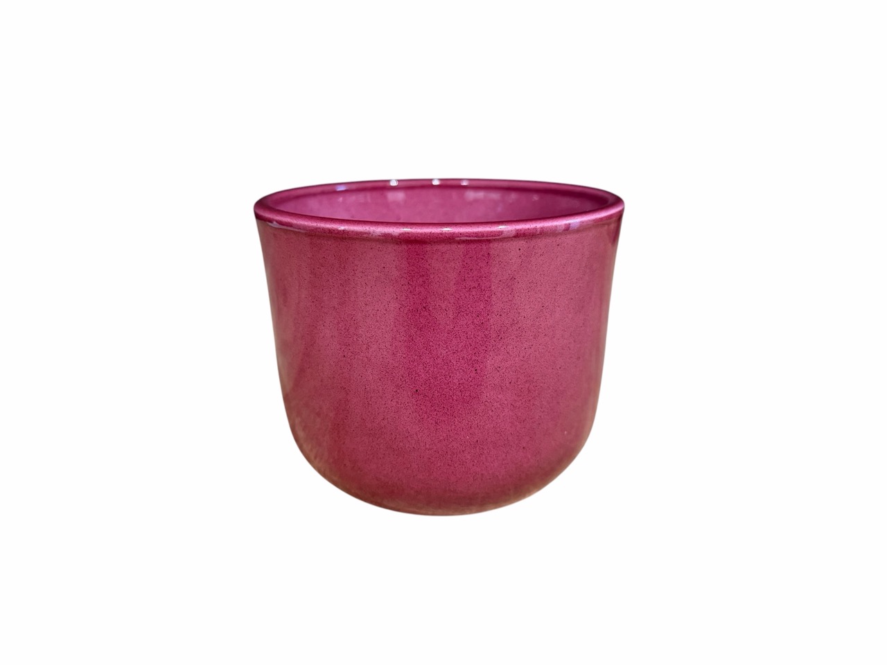 Keramik Übertopf, Ø12 cm, H10 cm, hochwertige bordeaux Lasur; 9 Stück im Tray