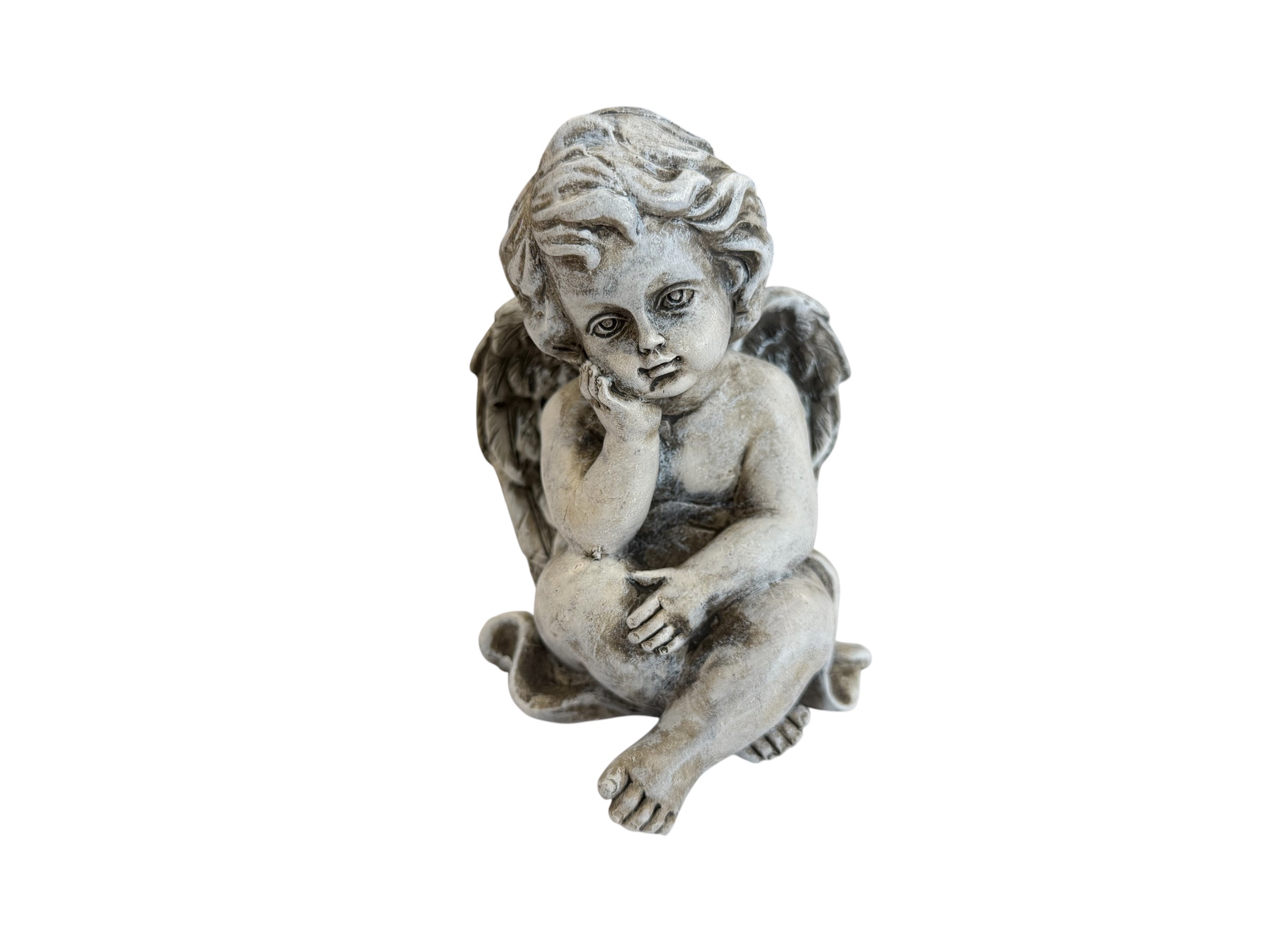 Engel Tarsi steingrau, Box mit 2 Stück; 14x11x9 cm