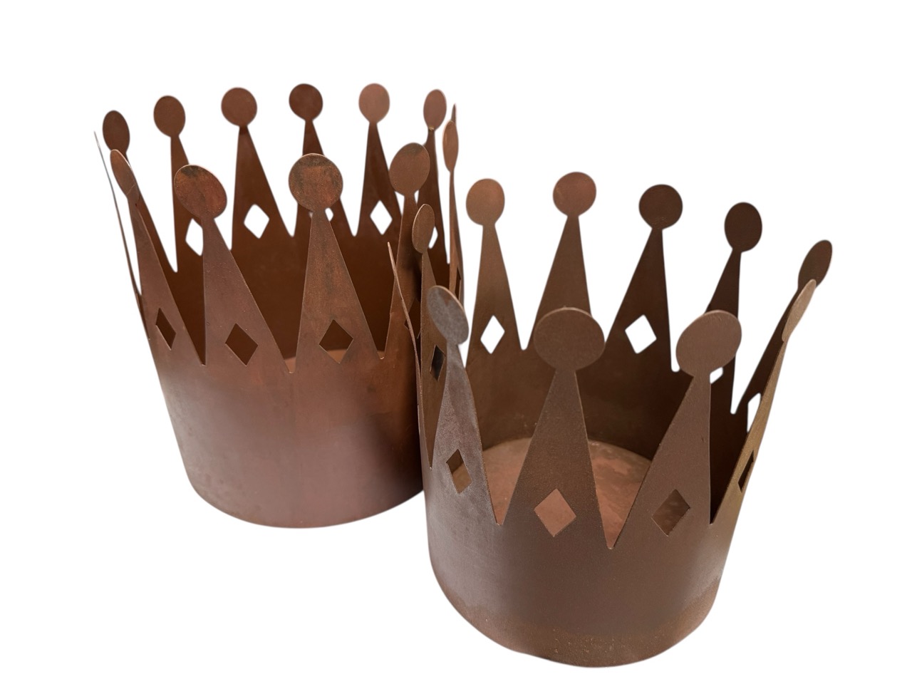 Kronen Set/2 Töle, 2er Set, Metall; 19x19x20 cm