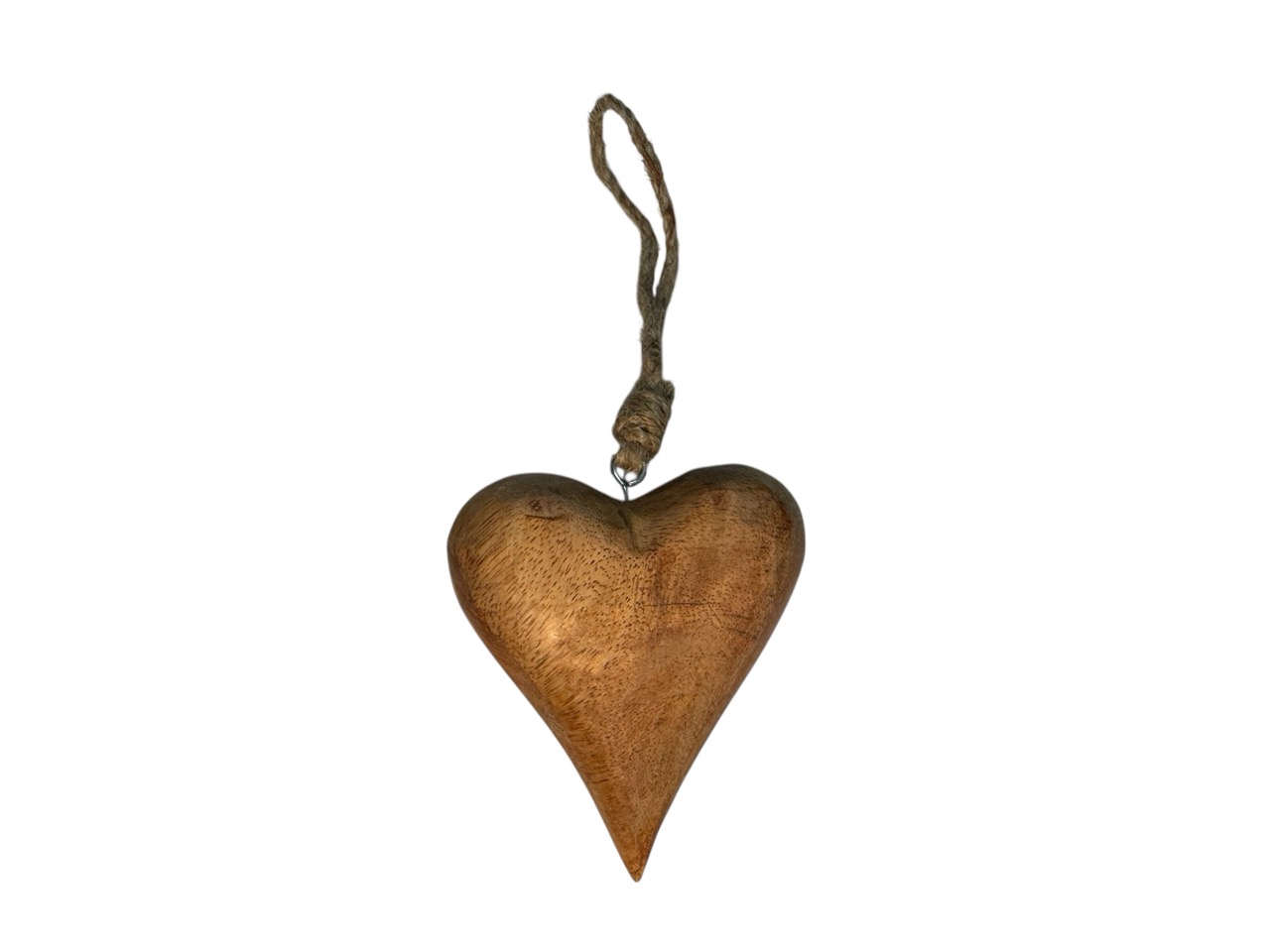 Herz zum Hängen aus Mango Holz; 8,5x3 cm, H9,5 cm