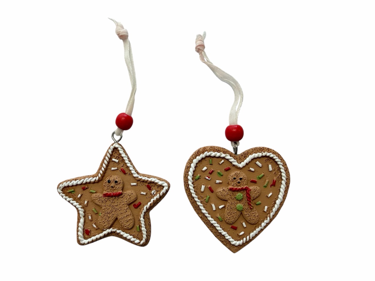 Lebkuchen Stern u. Herz, Box mit 6 Stück; 5,5x5,5 cm