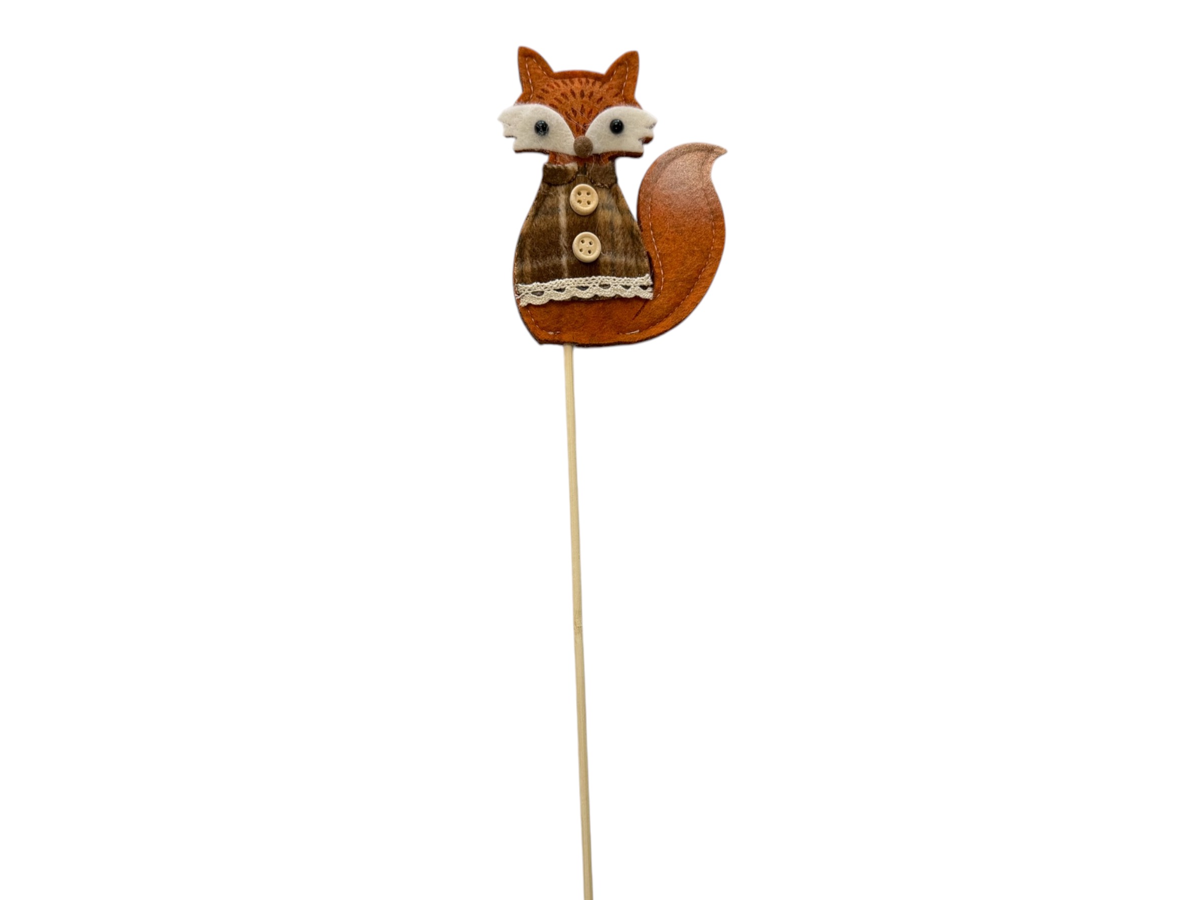 Fuchs Berino Stecker, orange-braun, Filz, Box mit 6 Stück; 13x9 cm, L36 cm