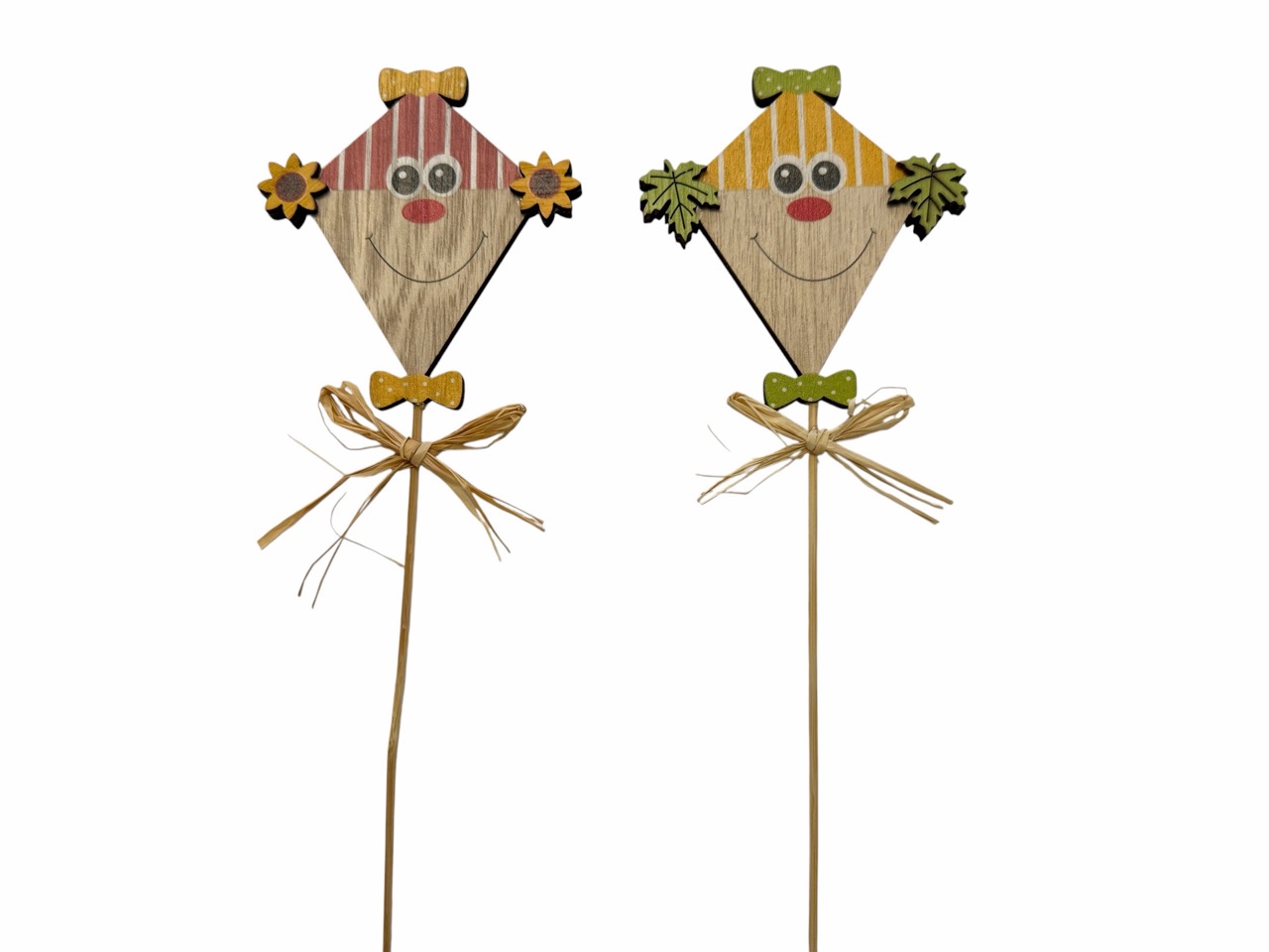 Drachen Flickflack Stecker, Box mit 12 Stück; 9x9cm + 20 cm Pick