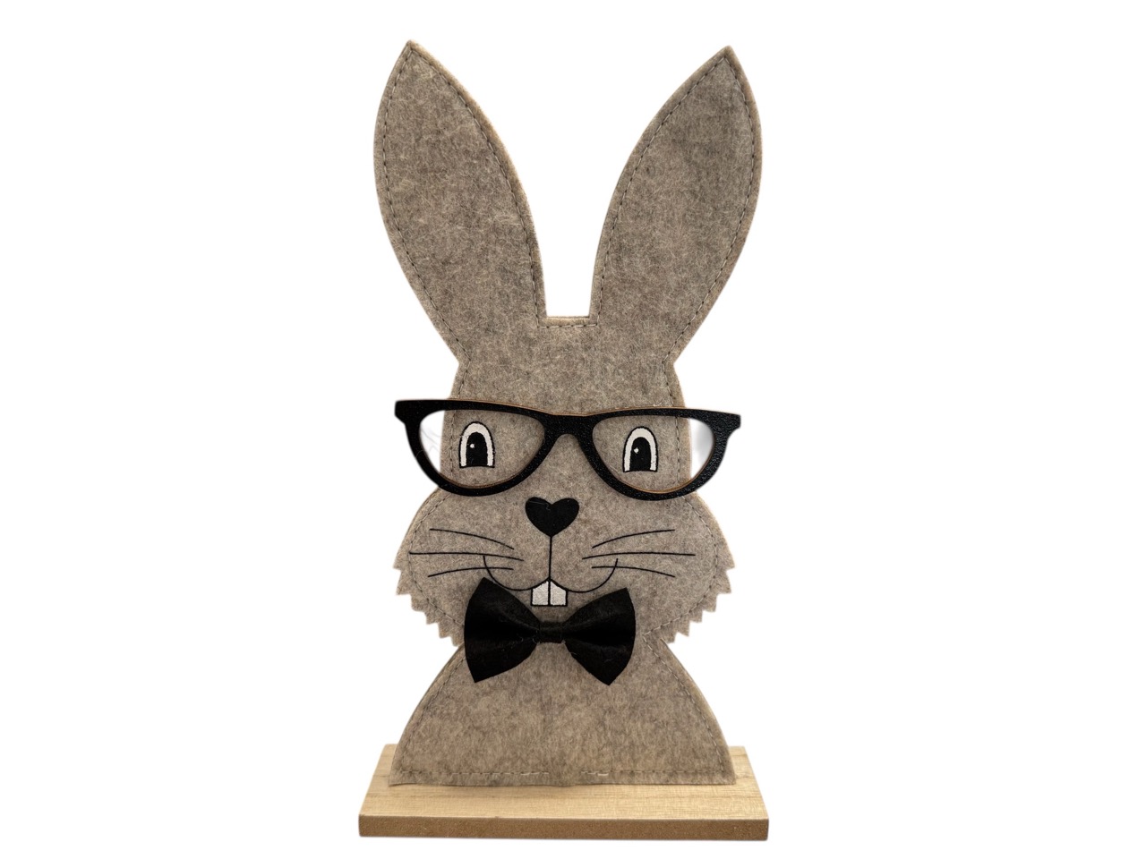 Hasenkopf Gentleman auf Stand beige, Box mit 3 Stück; 26x14x4,5 cm