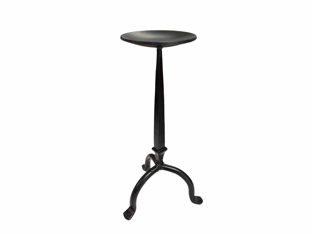 Kerzenständer Fackel Design, schwarz Dreifuß Leuchter, Metall; Höhe 30 cm
