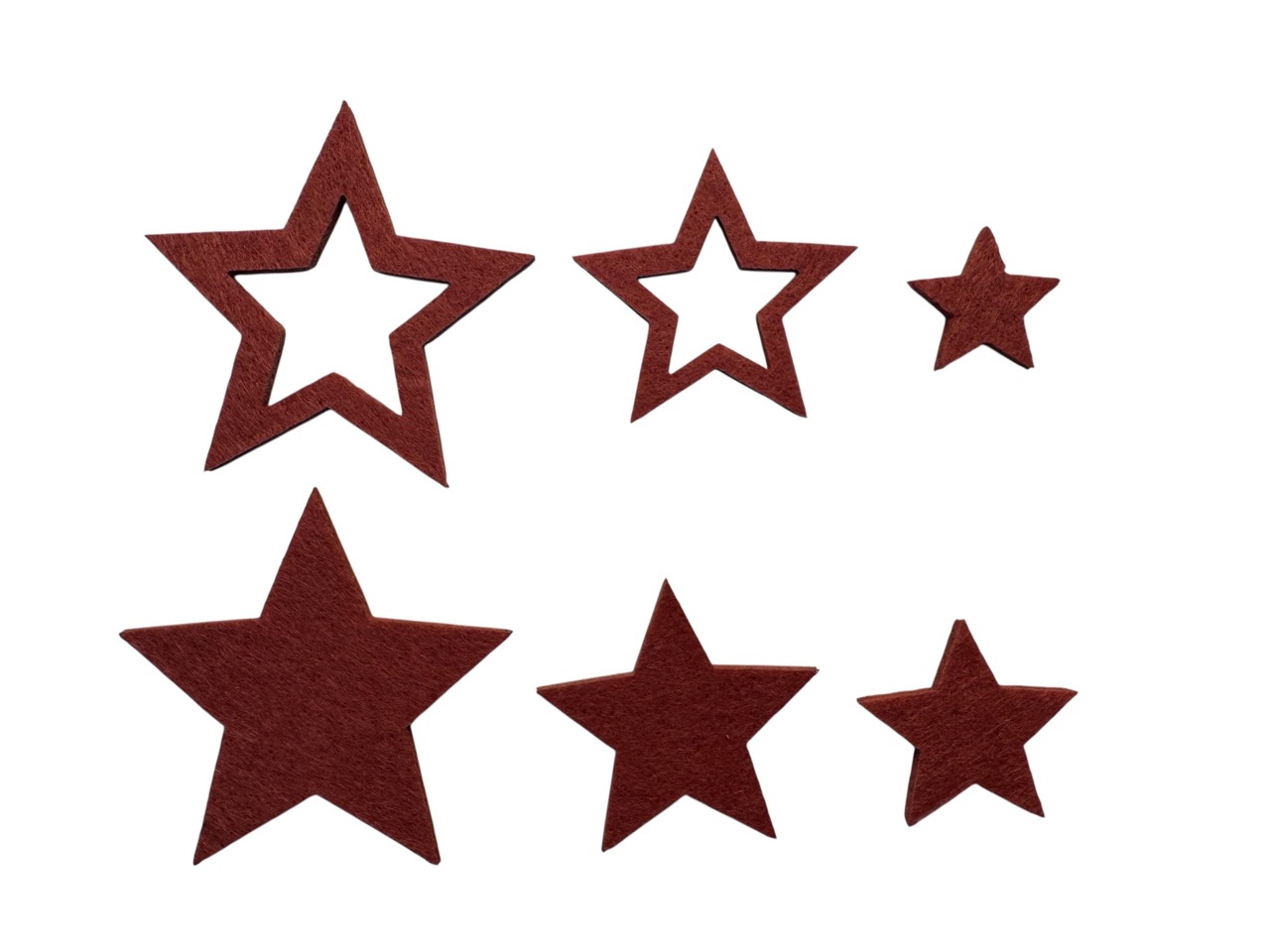 Filz Mix deluxe dunkelrot, 6,8 cm; Box mit 96 Stück