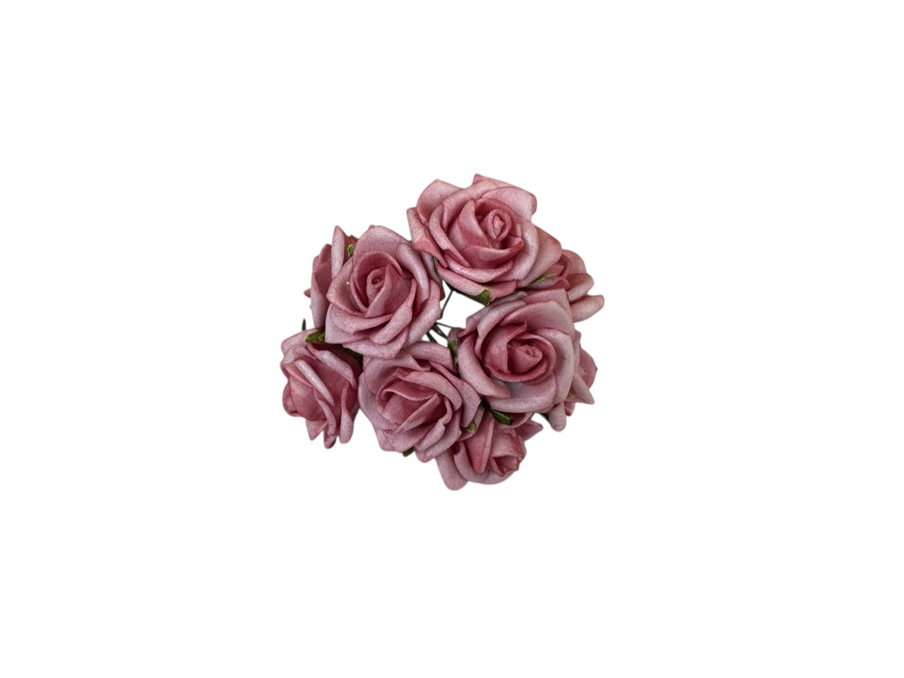 Foamrose Bund x9, pink / Bund a 9 Stk., D2cm, L12cm, Beutel mit 6 Bünde