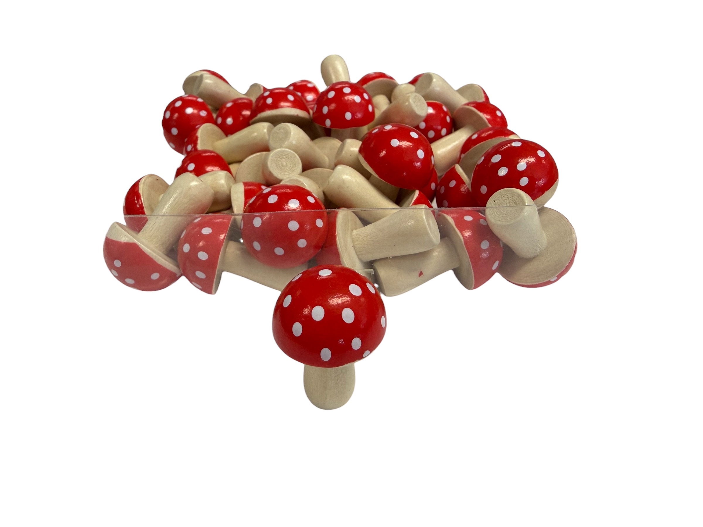 Pilzstreu Purzel natur-rot, 3x2,3 cm; Box mit 36 Stück
