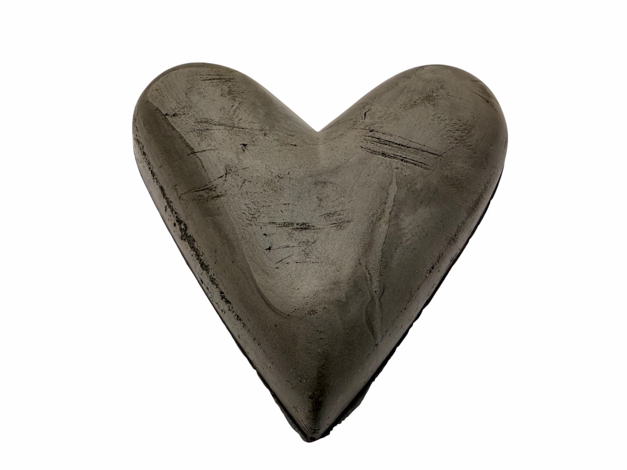 Hartschaum Herz, grau; 20x20 cm, H3,5 cm