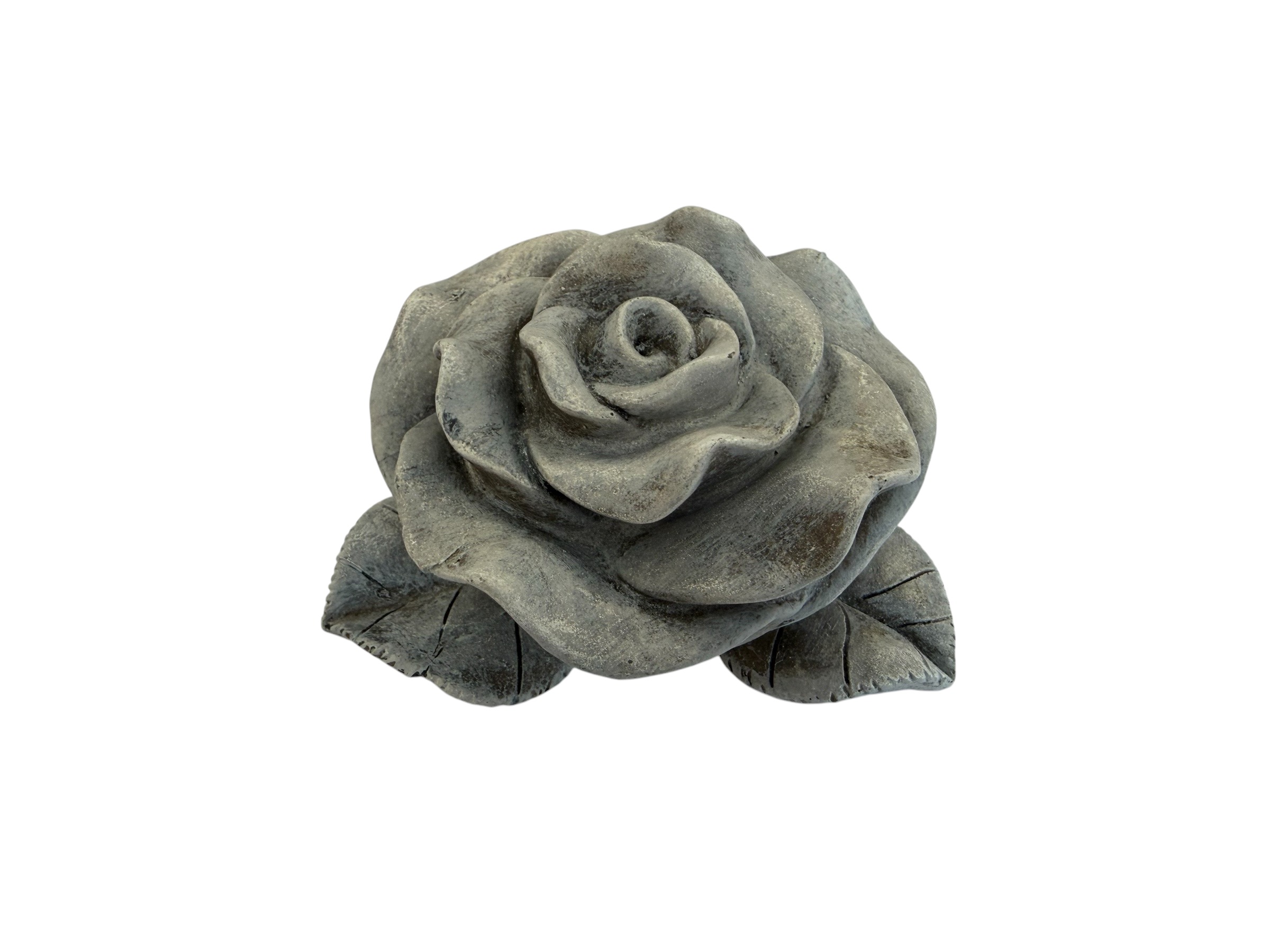 Rosenkopf Stone mit Draht steingrau, Box mit 4 Stück; 12x11x6 cm